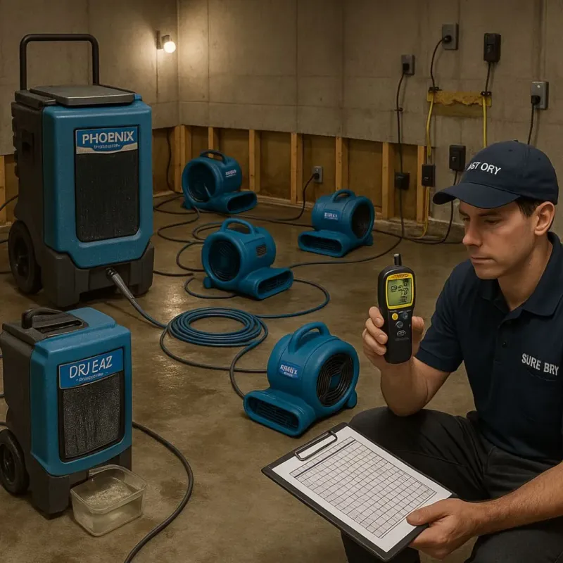 Structural Drying and Dehumidification process in Fresno County, CA